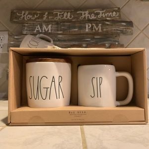 Rae Dunn SUGAR & SIP Canister and Mug Set